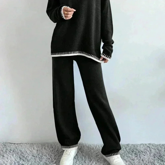 Multicolor Casual Women's Round Neck Drop Shoulder Sweater And Knitted P… - Picture 5 of 6